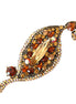 Topaz Mixed Glass Crystal Geometric Design Gold Pin