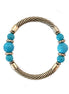 Turquoise Bead Gold Cable Stretch Bracelet