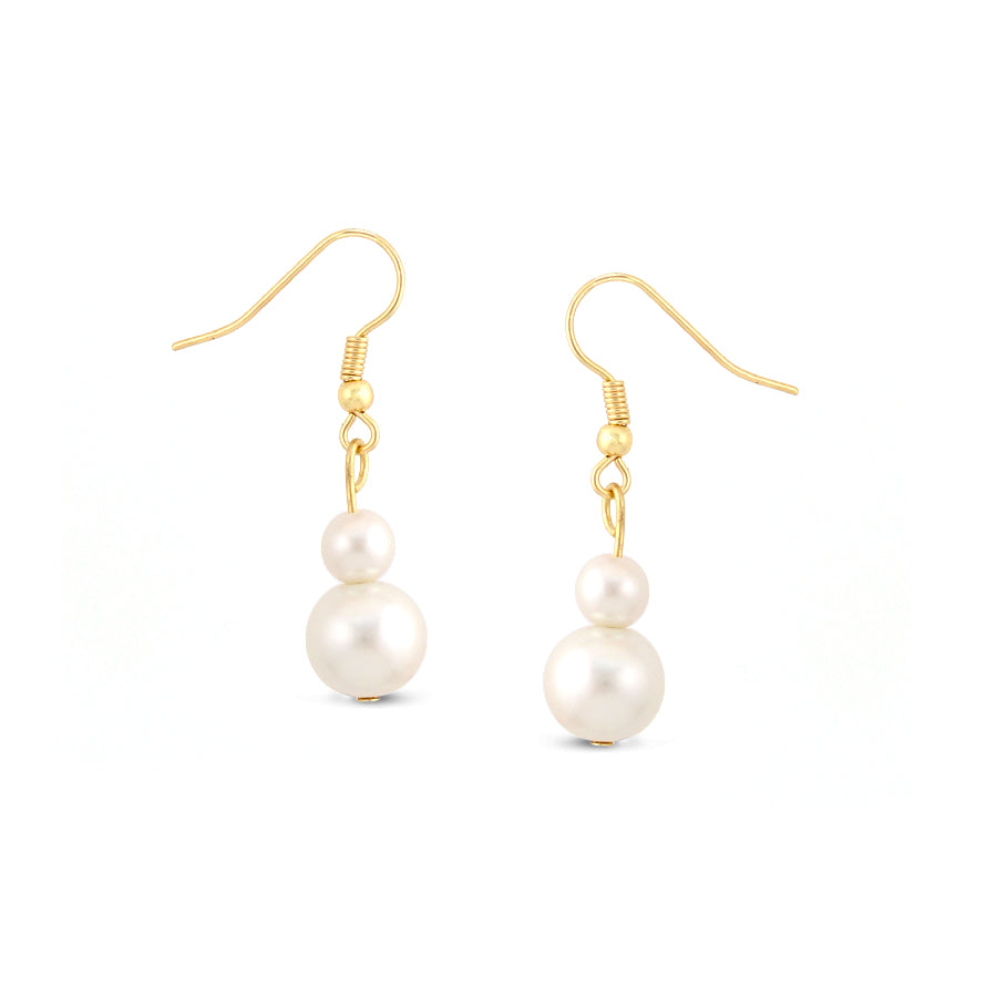 CREAM PEARL EARRINGS #HNE78704 GLD/CRM