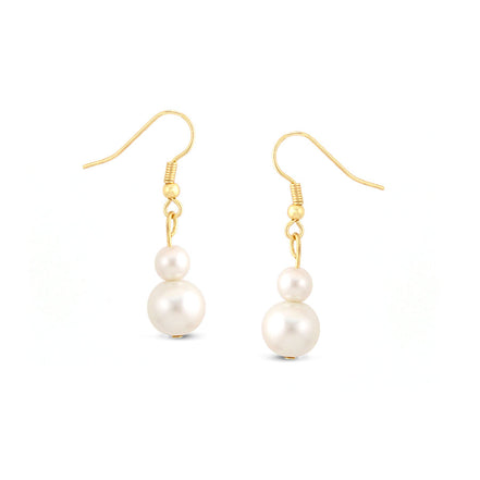 CREAM PEARL EARRINGS #HNE78704 GLD/CRM