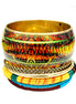 Multi Painting with Thread Cotton Bangles Set of 6PCS 