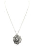 Fabulous Silver Flower with Rhinestone Pendant Necklace