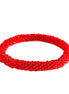 Red Handbeaded Roll on Bracelet