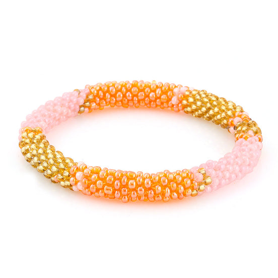 GOLD PEACH MIX WITH PINK  BRACELETS  #BR78720 (RC3)