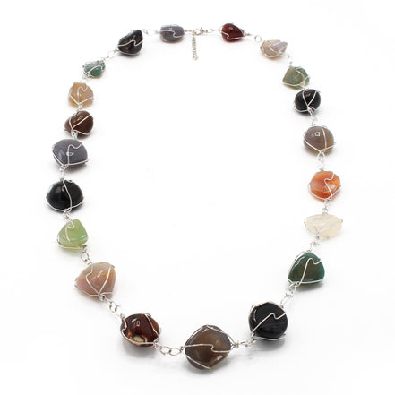 MULTI COLOR NATURAL STONE NECKLACES  #FW1352PMU