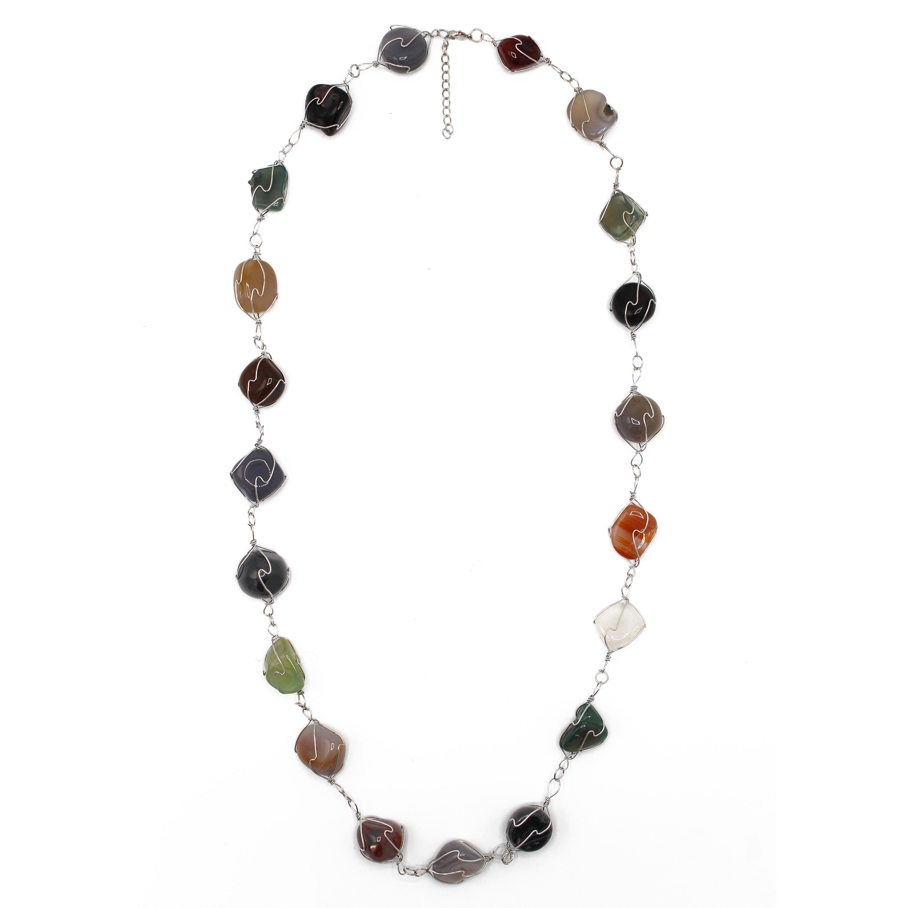 MULTI COLOR NATURAL STONE NECKLACES  #FW1352PMU