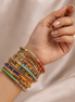 Indian Style 16-Piece Multicolor Gold Tone Bangle Bracelet Set – 2.6" Diameter | Boho Ethnic Stackable Bangles for Women #BNG-20444_HALF-G-MLT (RC27)