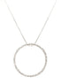 45mm Silver Pave Round Pendant Necklace