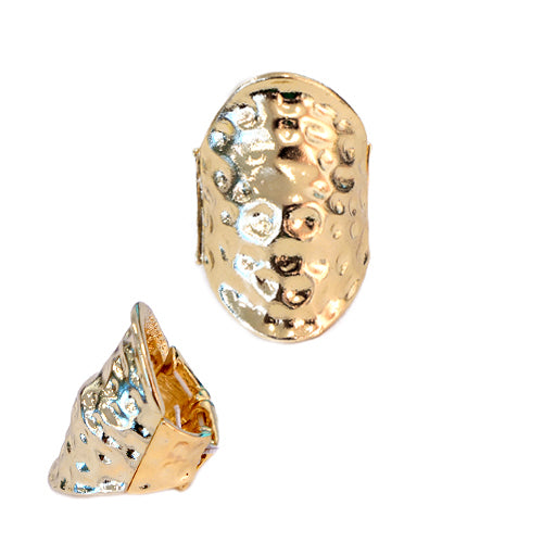 Trendy Gold Hammered Stretch Ring