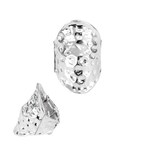 Trendy Silver Hammered Stretch Ring