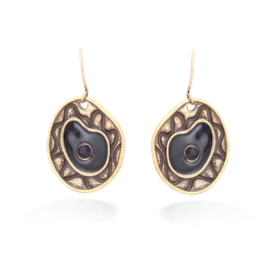 Gold-Tone Black Earrings