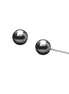 Shiny Hematite Round Ball Stud Earrings