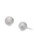 14mm Textured Silver Round Ball Stud Earrings