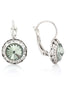 Silver-Tone Olive Crystal Earrings