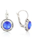Silver-Tone Blue Crystal Earrings
