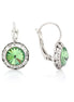 Silver-Tone Green Crystal Earrings