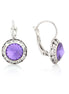 Silver-Tone Amethyst Crystal Earrings