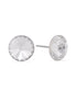 Silver-Tone White Round Crystal Earrings