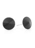 Silver-Tone Black Round Crystal Earrings