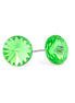 Silver-Tone Peridot Round Crystal Earrings