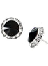 Approx. Size: 15mm Jet Glass Crystal with Clear Rhinestone Silver Stud Earrings 