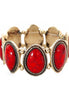 Passionate Red Oval Bead Stretch Bracelet