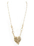Gold Foil Heart Pendant Long Necklace