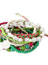 Green and Fuchsia Mixed Multi Stretch Bracelet