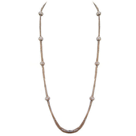 Gold Fireball Two-Strand Chain Long Necklace