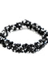Jet Glass Crystal Seed Beads Stretch Bracelet 