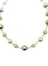 Brown blue pearl shambala necklace