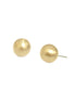 12mm Brushed Matt Gold Round Ball Stud Earrings