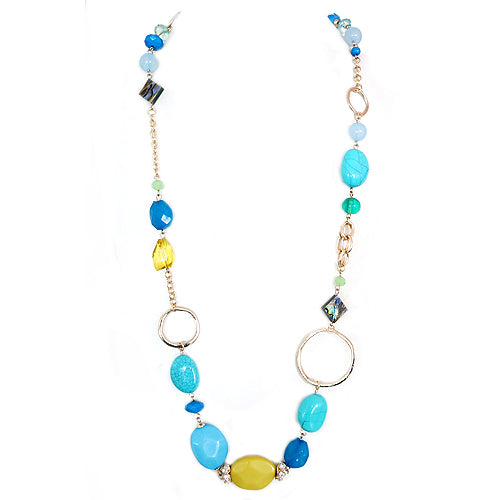 GOLD BLUE NECKLACE  #FW1202336 (FC2)