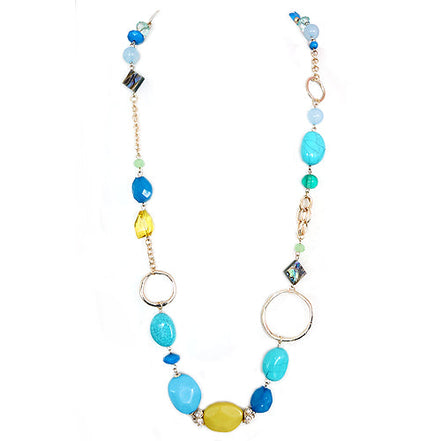 GOLD BLUE NECKLACE  #FW1202336 (FC2)