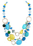 Blue Yellow Turquoise Beaded Necklace