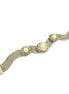 Glass Pearl with Rhinestone Two-Tone Cable Wrap-around Magnetic Cable Bracelet