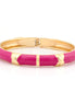 Gold-Tone Fuchsia Enamel Hinged Bracelets