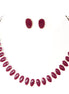 Berry Enamel Beaded Silver Necklace and Earrings Set