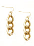 Shiny Gold Metal Linked Chain Earrings