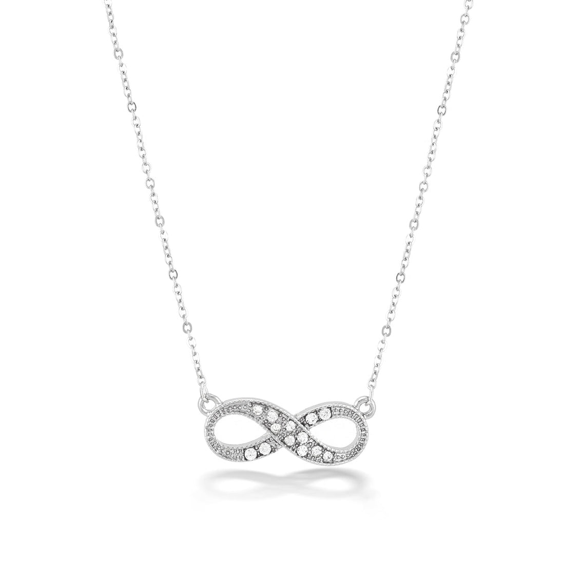 Rhodium Tone Crystal Necklace
