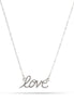 Rhodium Tone Love Necklace
