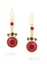 Gold-Tone Red Crystal Earrings