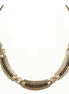 Gold Bar with Jet Rhinestone Chain Necklace