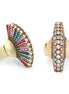Gold-Tone Metal Many Multicolor Crystal Ring