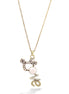 Gold-Oxide Whte Crystals Love Necklace