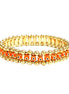 30mm Orange Evil Eye with Gold Stretch Bracelet 