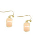 Baby Pink Rectangle Shape Beaded Gold Earrings