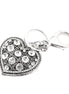 Bling Rhinestone Heart Silver Key Ring