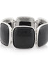 Silver-Tone Black Stretch Bracelets