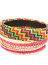 Rose Mixed Chevron Cotton with Gold Bangles Set of 7pcs 
